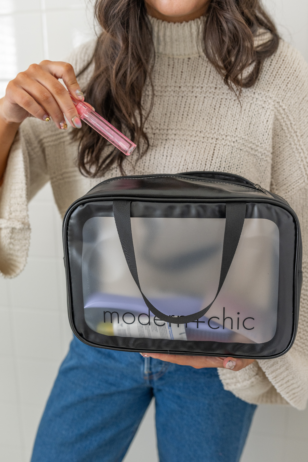 Rhode 6-Piece Clear Cosmetic Bag Set - Final Sale